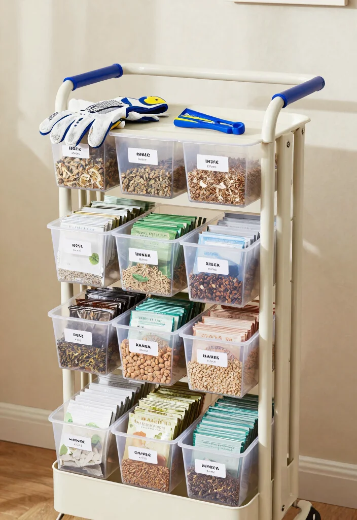 21 Best Ikea Utility Cart Ideas and Decor Styling Hacks 6. Stylish Seed Organizer 0