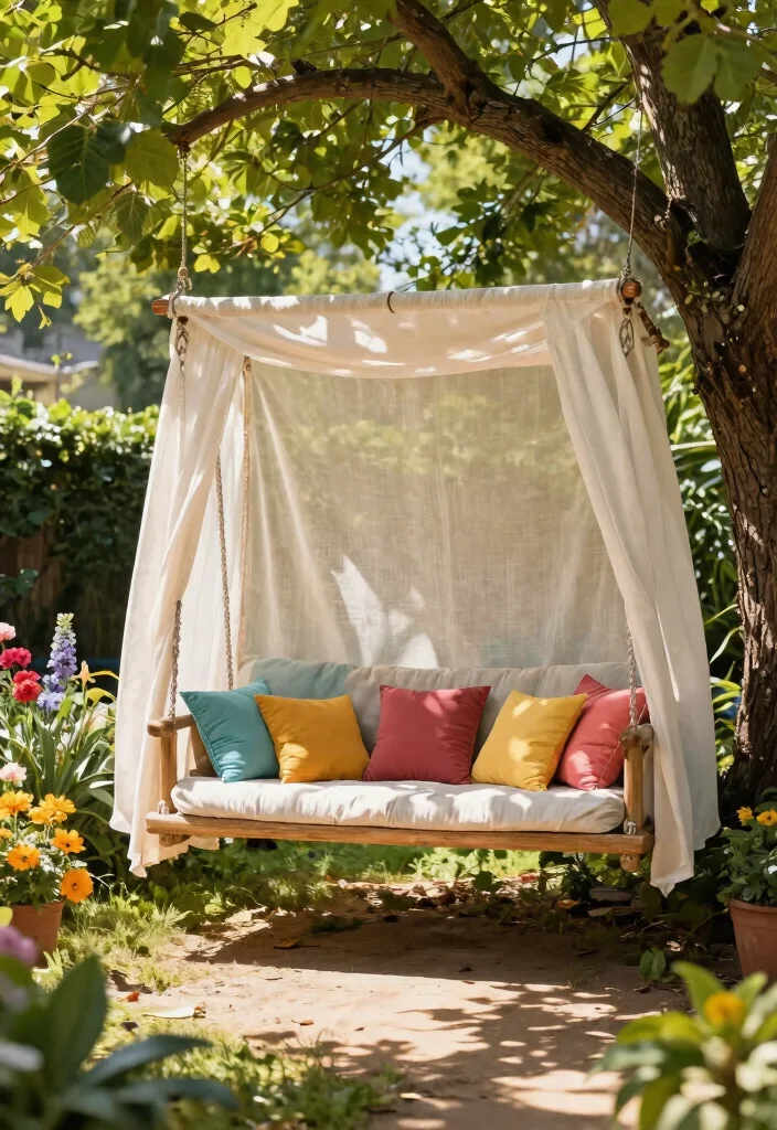 21 Best Patio Canopy Ideas for Ultimate Backyard Shade 12. Canopy Swing 0