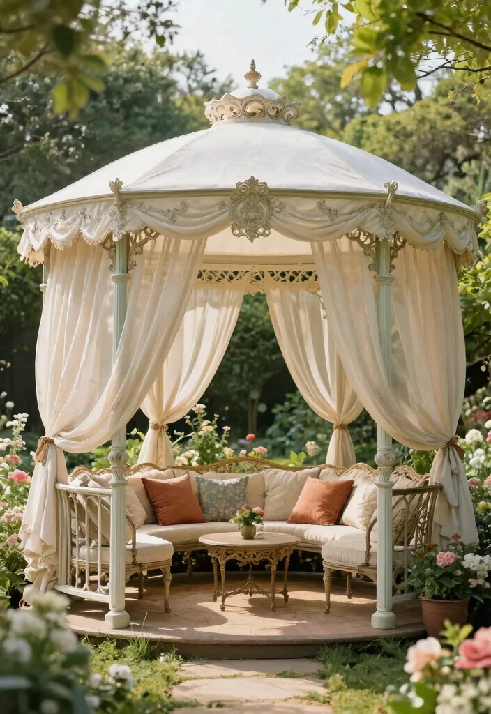 21 Best Patio Canopy Ideas for Ultimate Backyard Shade 17. Vintage Canopy Gazebo 0