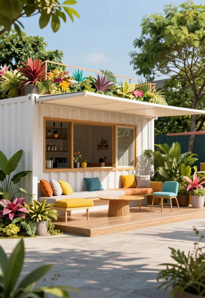 21 Best Patio Canopy Ideas for Ultimate Backyard Shade 18. Shipping Container Canopy 0