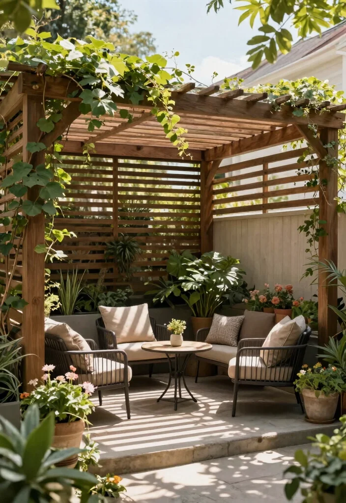 21 Best Patio Canopy Ideas for Ultimate Backyard Shade 19. Shade Providing Fencing 0