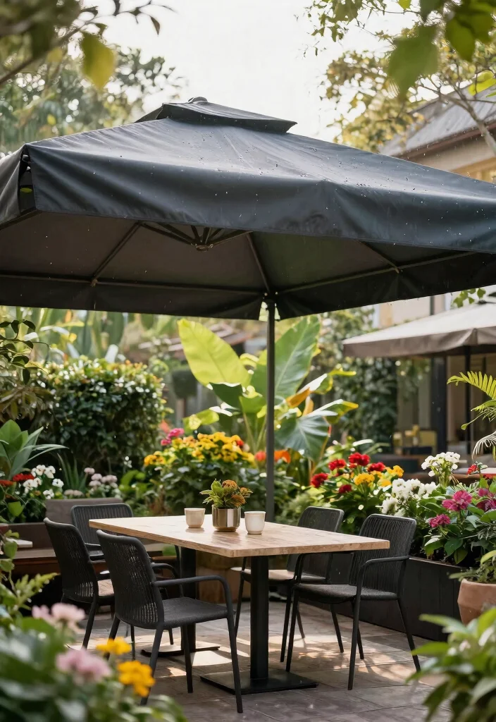 21 Best Patio Canopy Ideas for Ultimate Backyard Shade 20. Garden Canopy with Rain Cover 0