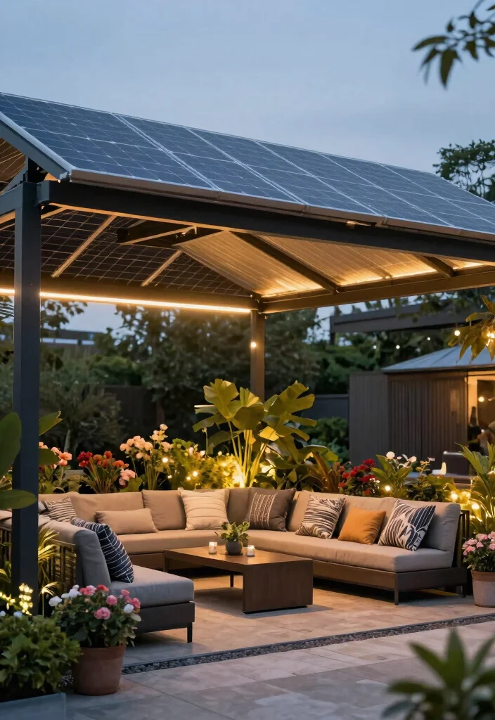 21 Best Patio Canopy Ideas for Ultimate Backyard Shade 21. Solar Powered Canopies 0
