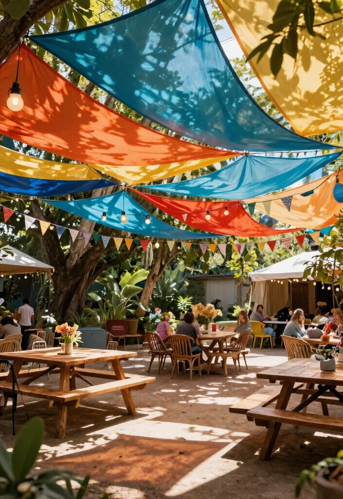 21 Best Patio Canopy Ideas for Ultimate Backyard Shade 5. DIY Tarp Canopy 0