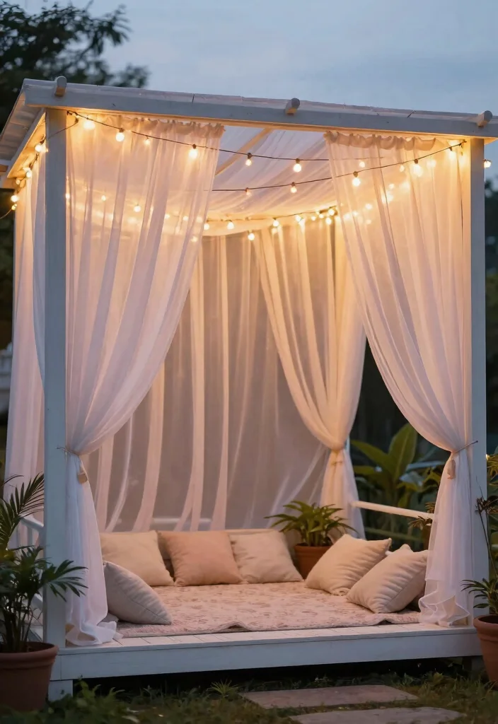 21 Dreamy Outdoor Curtain Ideas for Patio Privacy 9 21 Dreamy Outdoor Curtain Ideas for Patio Privacy 9. Whimsical Fairy Tale Canopy Curtains 0