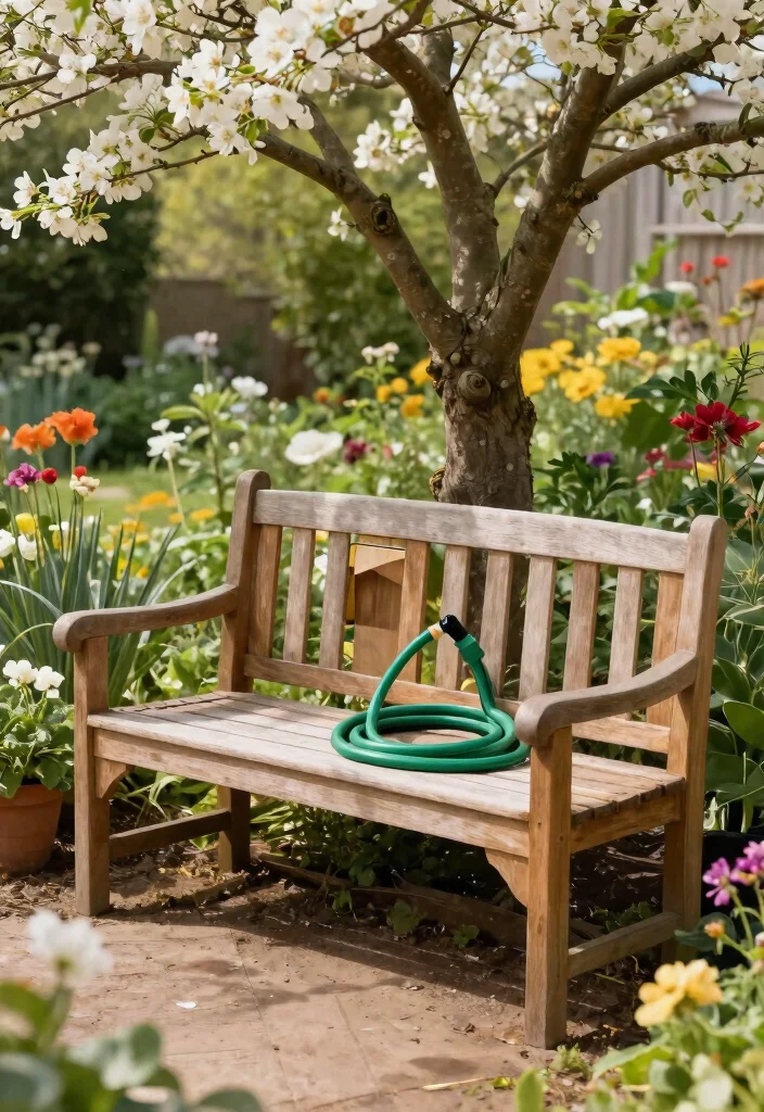 21 Genius Garden Hose Storage Ideas End the Clutter 12. Garden Bench with Hose Storage 0