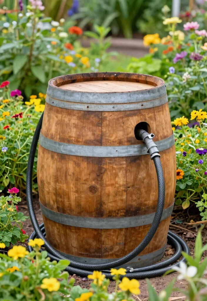 21 Genius Garden Hose Storage Ideas End the Clutter 13. Upcycled Barrel Hose Holder 0
