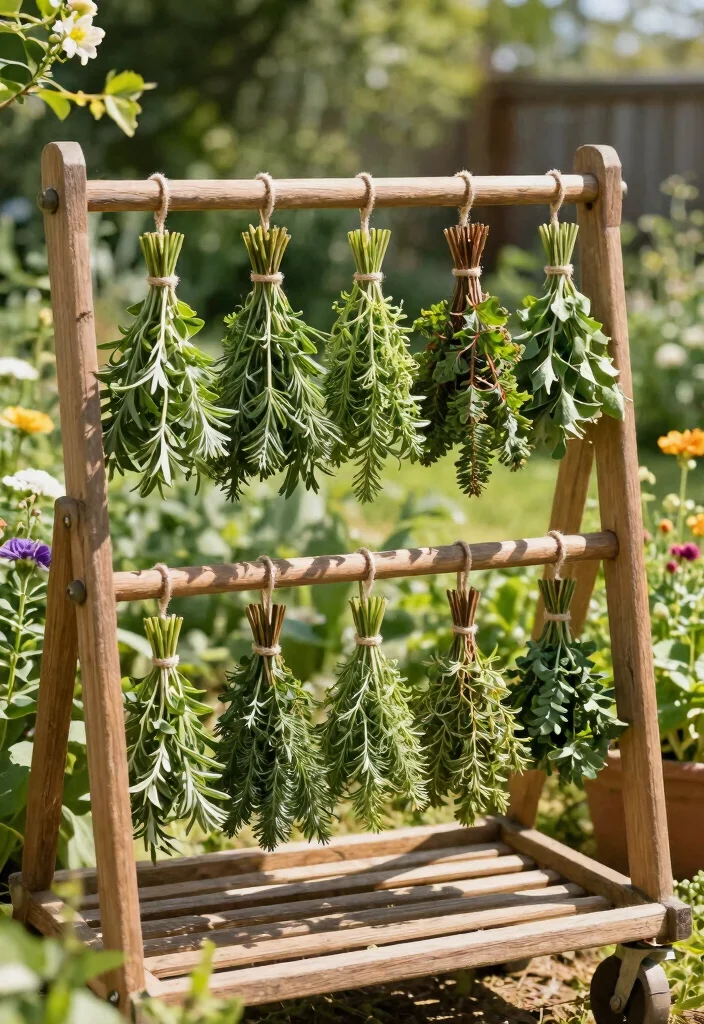 21 Practical Garden Cart Ideas Every Gardener Needs 11 21 Practical Garden Cart Ideas Every Gardener Needs 11. Herb Drying Rack Cart 0