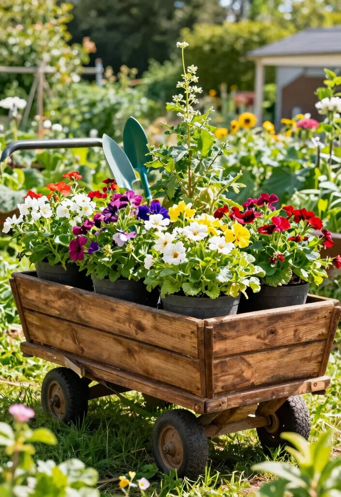 21 Practical Garden Cart Ideas Every Gardener Needs 12 21 Practical Garden Cart Ideas Every Gardener Needs 12. Garden Cart with Built in Planters 0