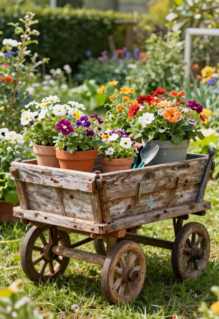 21 Practical Garden Cart Ideas Every Gardener Needs 3 21 Practical Garden Cart Ideas Every Gardener Needs 3. Rustic Wooden Garden Cart 0