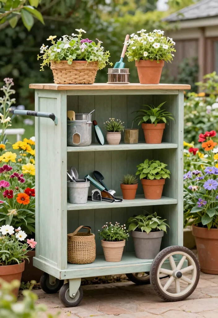 21 Practical Garden Cart Ideas Every Gardener Needs 7 21 Practical Garden Cart Ideas Every Gardener Needs 7. Upcycled Garden Cart from Furniture 0