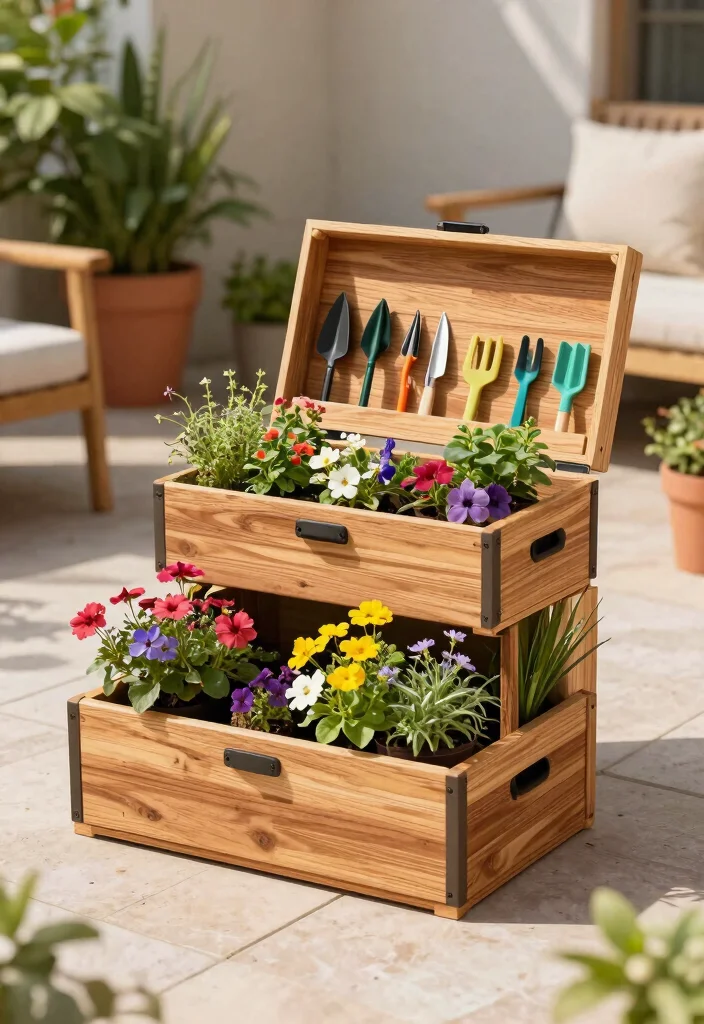 21 Smart Deck Box Ideas for Outdoor Storage Hide Clutter 10. Multi Functional Deck Box Planters 0