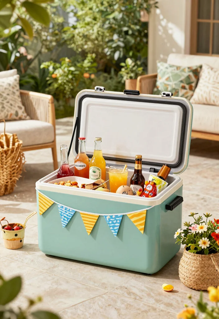 21 Smart Deck Box Ideas for Outdoor Storage Hide Clutter 15. Decorative Beverage Cooler Deck Box 0