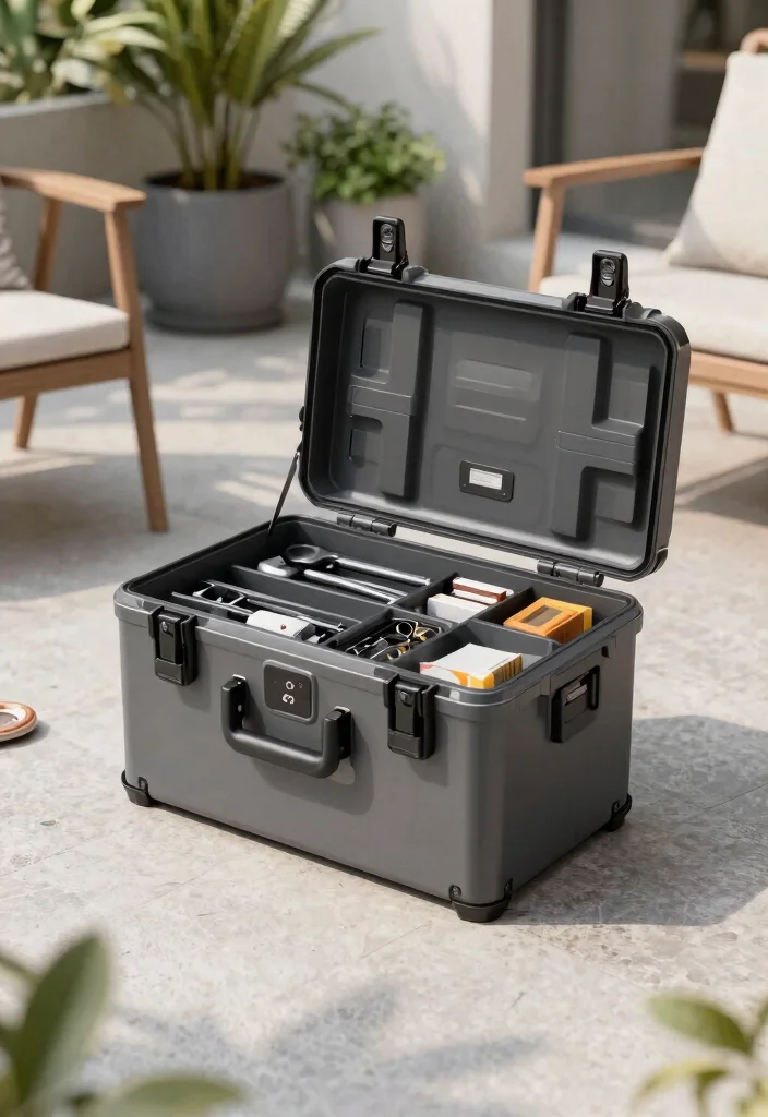 21 Smart Deck Box Ideas for Outdoor Storage Hide Clutter 18. Smart Lockable Deck Box 0