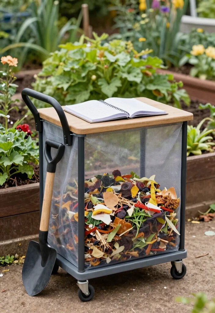 25 Creative Utility Cart Ideas to Organize Your Home 11. Mobile Compost Station 0