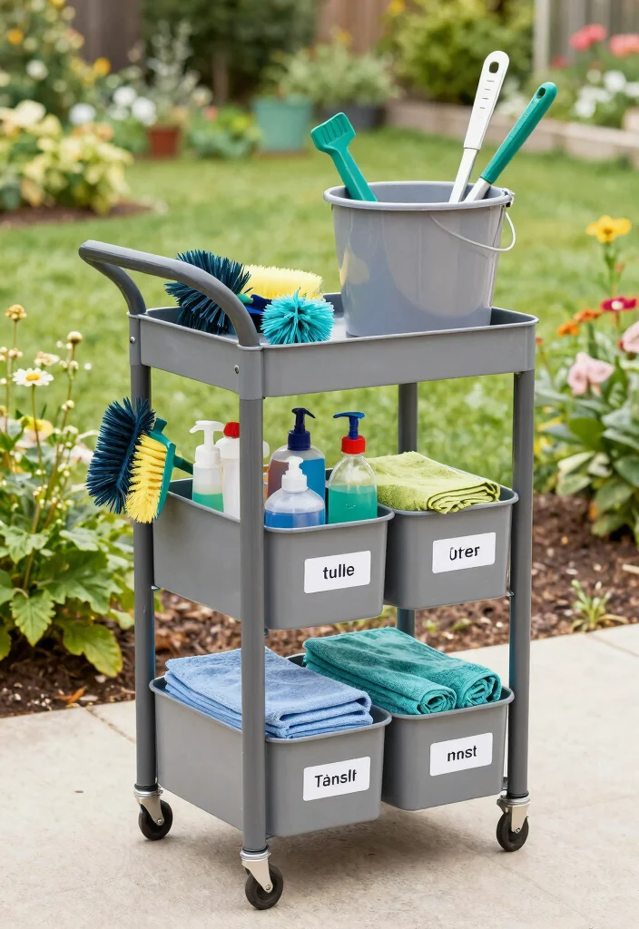 25 Creative Utility Cart Ideas to Organize Your Home 13. Tool Cleaning Station 0