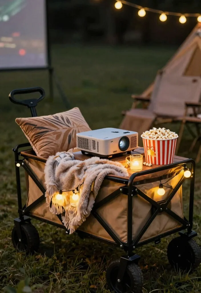 25 Creative Utility Cart Ideas to Organize Your Home 21. Outdoor Movie Night Cart 0