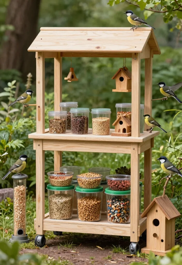 25 Creative Utility Cart Ideas to Organize Your Home 24. Wildlife Feeding Station Cart 0