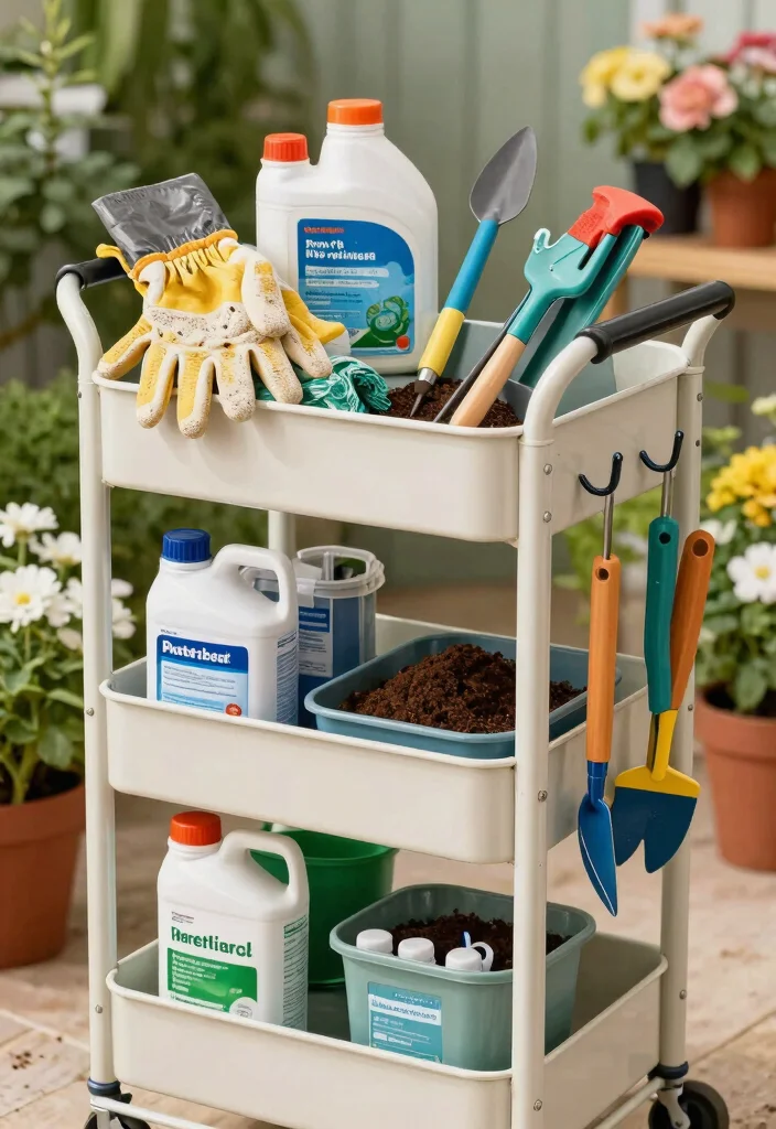 25 Creative Utility Cart Ideas to Organize Your Home 7. Garden Supply Storage 0