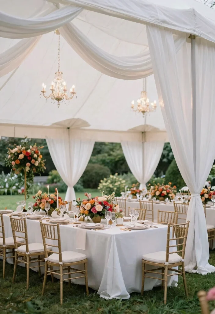 25 Stunning Canopy Tent Ideas for Backyard Events 12. Elegant White Canopy for Formal Events 0