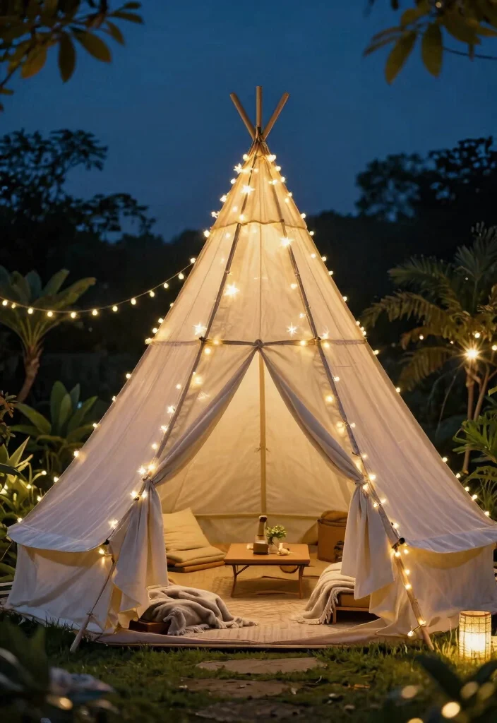 25 Stunning Canopy Tent Ideas for Backyard Events 16. Fairy Tale Canopy with Twinkling Stars 0