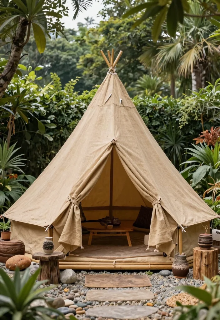 25 Stunning Canopy Tent Ideas for Backyard Events 21. Eco Conscious Canopy with Natural Materials 0