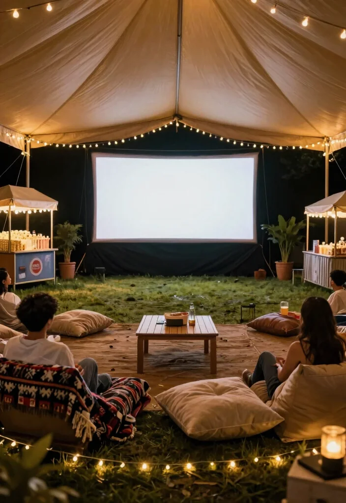25 Stunning Canopy Tent Ideas for Backyard Events 22. Outdoor Cinema with Canopy Cover 0