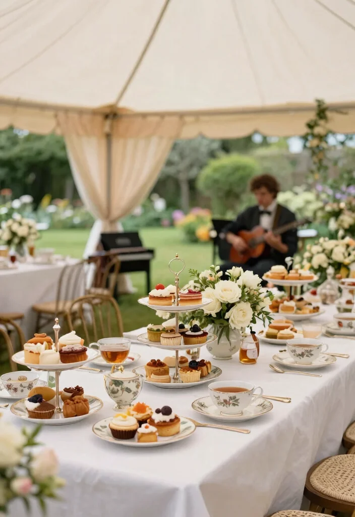 25 Stunning Canopy Tent Ideas for Backyard Events 23. Garden Tea Party with Elegant Touches 0
