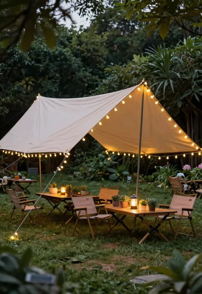25 Stunning Canopy Tent Ideas for Backyard Events 3. Eco Friendly Canopy with Solar Lights 0