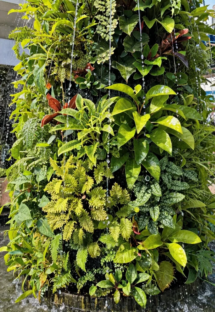 25 Stunning Outdoor Fountain Ideas for a Relaxing Yard 15. Vertical Garden Fountain 0