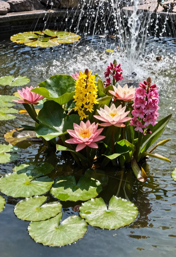 25 Stunning Outdoor Fountain Ideas for a Relaxing Yard 24. Aquatic Plant Fountain 0
