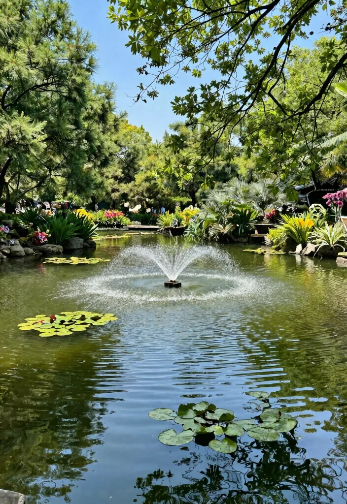25 Stunning Outdoor Fountain Ideas for a Relaxing Yard 5. Tranquil Pond Fountain 0