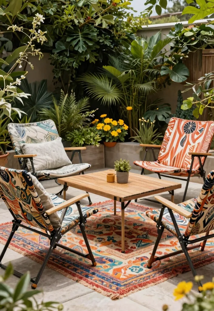 25 Stylish Patio Chair Ideas for Your Outdoor Living Room 10. Canvas Camping Chairs 0