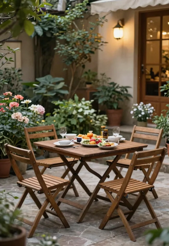 25 Stylish Patio Chair Ideas for Your Outdoor Living Room 17. Folding Wooden Chairs 0