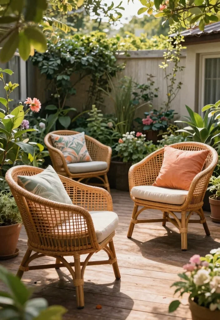 25 Stylish Patio Chair Ideas for Your Outdoor Living Room 7. Handwoven Rattan Chairs 0