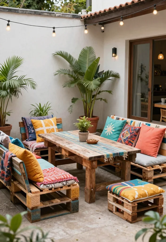 25 Stylish Patio Chair Ideas for Your Outdoor Living Room 8. Upcycled Pallet Seats 0