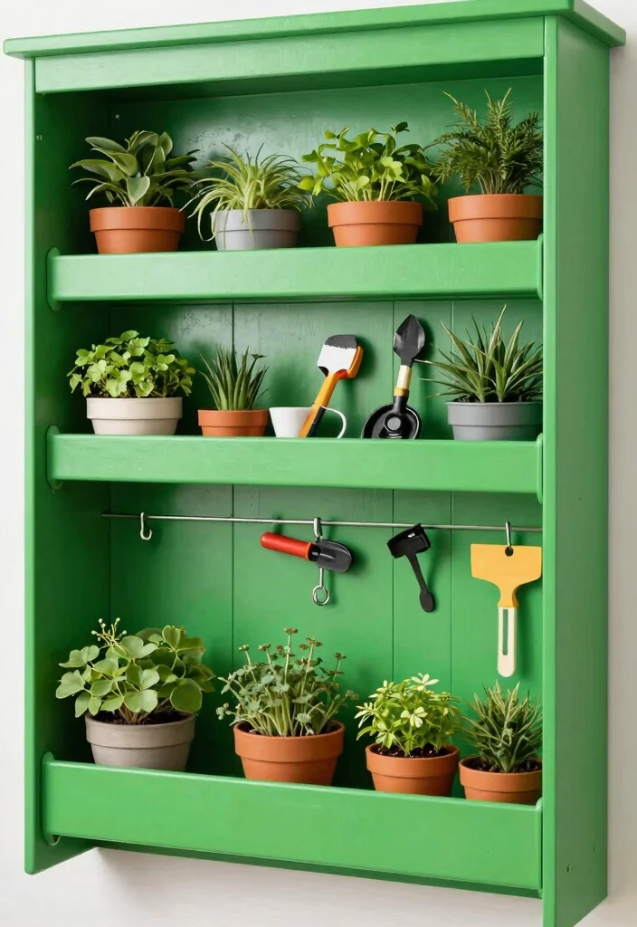 25 Ultimate Tool Shed Ideas for a Perfectly Organized Yard 14. Green Wall Organizer 0