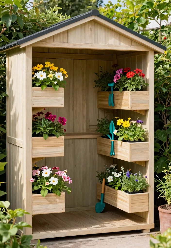 25 Ultimate Tool Shed Ideas for a Perfectly Organized Yard 6. Vertical Planter Boxes 0