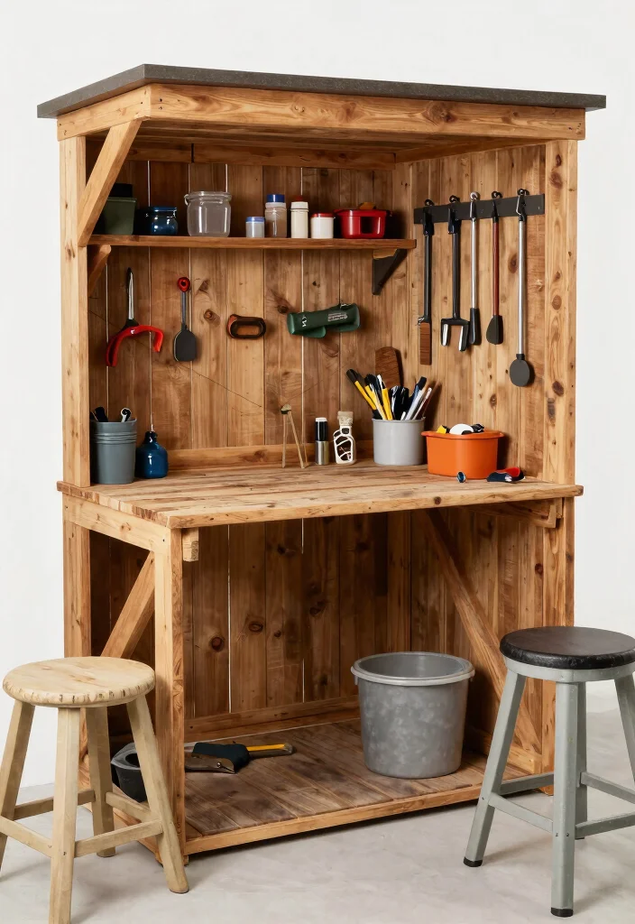 25 Ultimate Tool Shed Ideas for a Perfectly Organized Yard 9. Folding Workbench 0