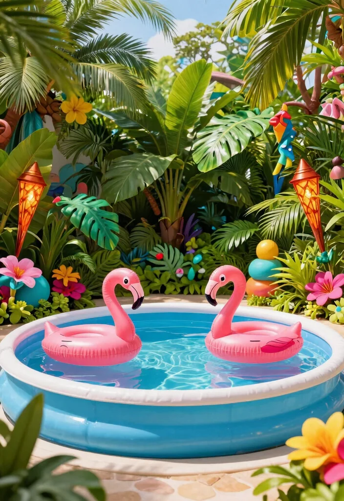 7 Clever Kiddie Pool Pond Ideas for Your Eco Friendly Backyard Oasis 6. Tropical Paradise Retreat 0
