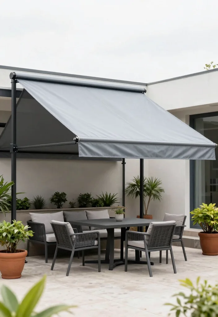 7 Contemporary Gray Patio Canopy Ideas Chic Design 5. Dual Function Canopy 0
