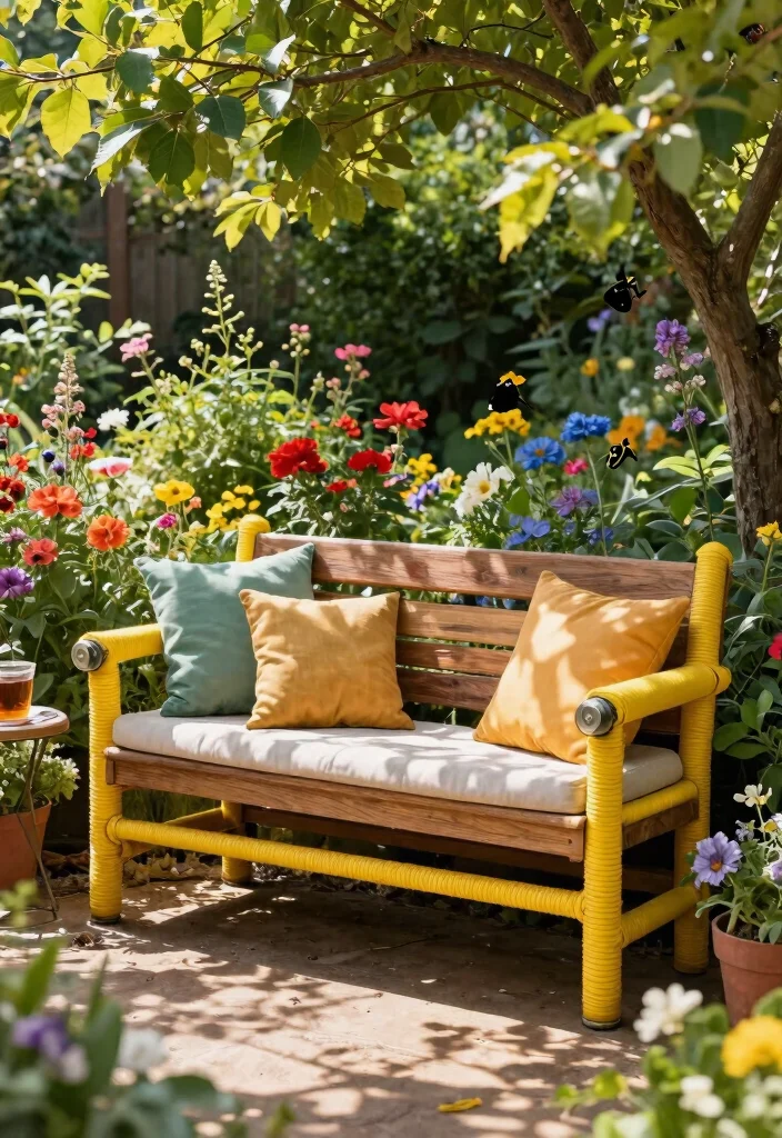 7 Unique Fire Hose Storage Ideas for Your Garden 3. Upcycled Hose Garden Bench 0