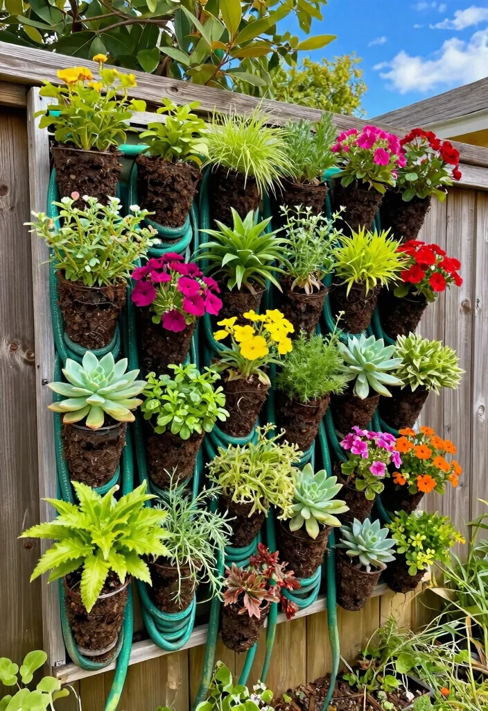 7 Unique Fire Hose Storage Ideas for Your Garden 7. Fire Hose Vertical Garden 0