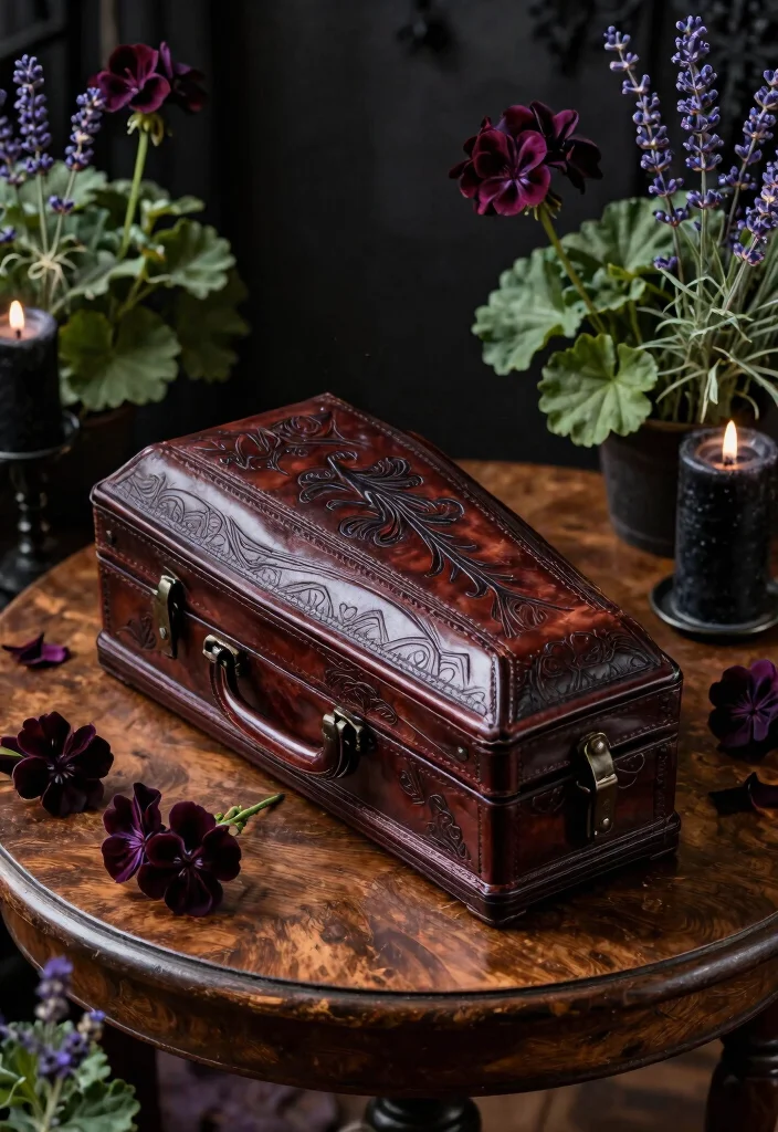 7 Unique MTG Coffin Deck Box Ideas Gothic Style 5. Leather Bound Coffin Deck Box 0