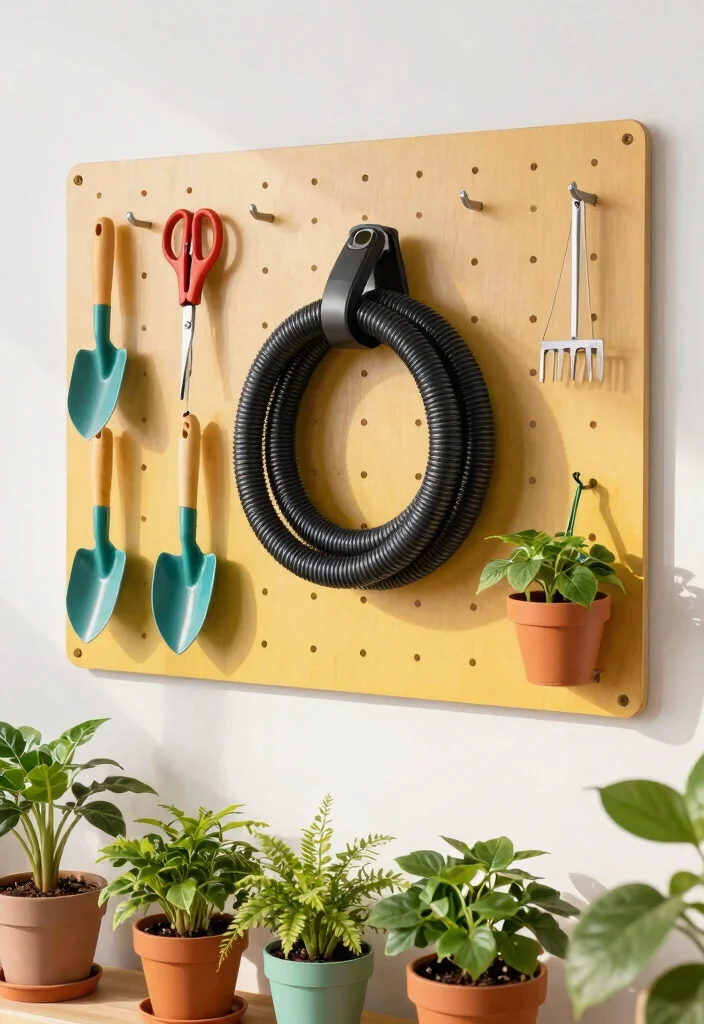 9 Clever Central Vacuum Hose Storage Ideas for Indoor Gardening Spaces 4. Hooks and Pegboards 0
