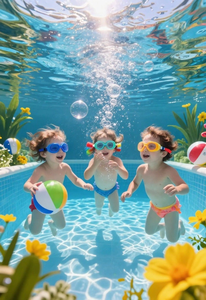 9 Cute Kiddie Pool Photoshoot Ideas for Summer Memories 1. Underwater Adventure 0