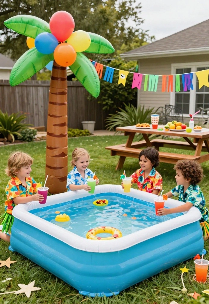 9 Cute Kiddie Pool Photoshoot Ideas for Summer Memories 2. Themed Pool Party 0