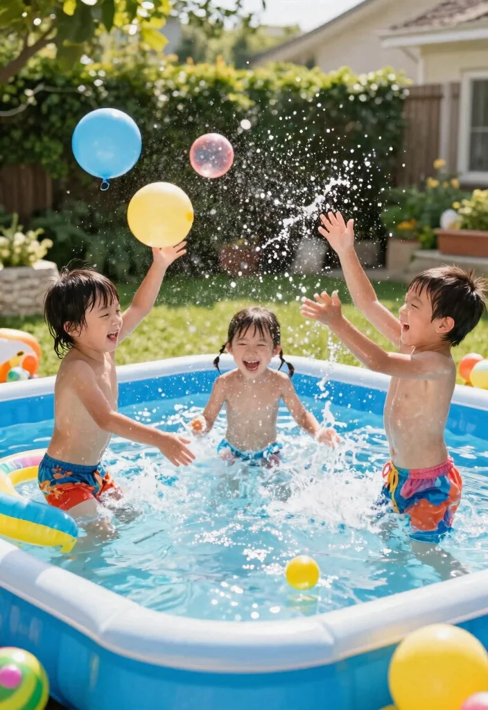 9 Cute Kiddie Pool Photoshoot Ideas for Summer Memories 3. Splashing Candid Moments 0