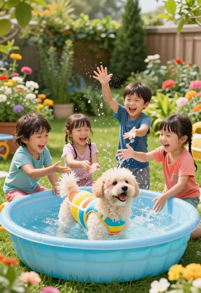 9 Cute Kiddie Pool Photoshoot Ideas for Summer Memories 5. Fun with Pets 0