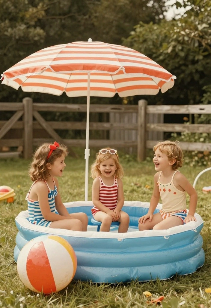 9 Cute Kiddie Pool Photoshoot Ideas for Summer Memories 7. Vintage Vibes 0